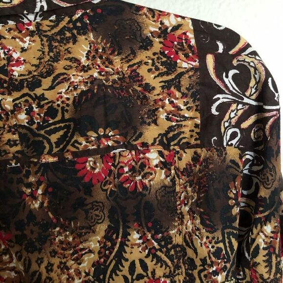 Chico’s Brown Multicolor Cotton Danielle Shirt 3 - Picture 6 of 7